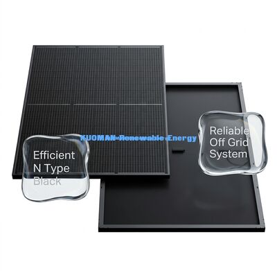 N Type Zwart Zonnepaneel 415W met 22% Efficiëntie en Geanodiseerd Aluminium Frame