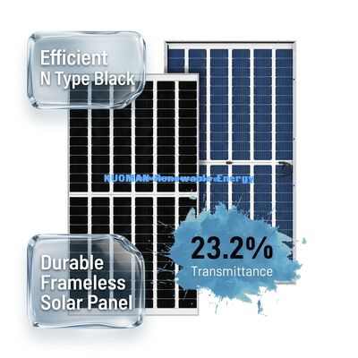 540W 550W Mono Perc zonnepaneel met 22% efficiëntie en frameless glas ontwerp