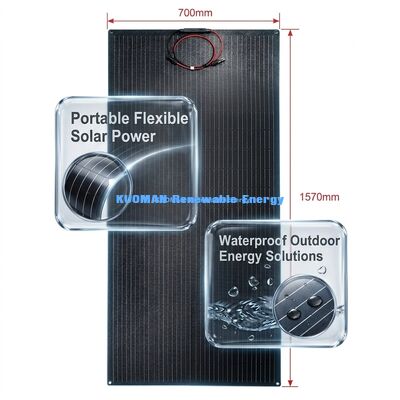 200W IP68 Waterdicht 360° Buigbaar Flexibel Zonnepaneel voor Hernieuwbare Energie