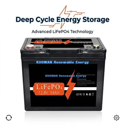 12V 50Ah LiFePO4 Lithiumbatterij met 691,2Wh energie en prismatische cellen voor deep cycle toepassingen