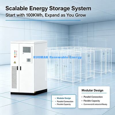 100kWh commerciële ESS-batterij. 50kW LiFePO4 energieopslagkasten voor fabrieken zonne-piek scheren en back-up stroom.