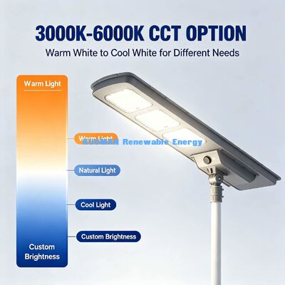 50W 220lm/W High Efficiency Solar Street Light IP65 Waterdicht geïntegreerd zonnelamp