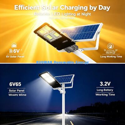 Dimmable Solar LED Street Light CCT 3000K Warm White to 6000K Cool White