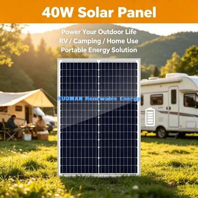 Lichtgewicht 40W Monokristallijn Zonnepaneel Eenvoudig te Installeren 12V Off-Grid Oplaadeenheid