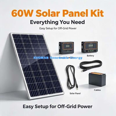 60W Monocristallijn PV-module aanpasbare kabellengte waterdicht zonne-oplader voor caravanboot