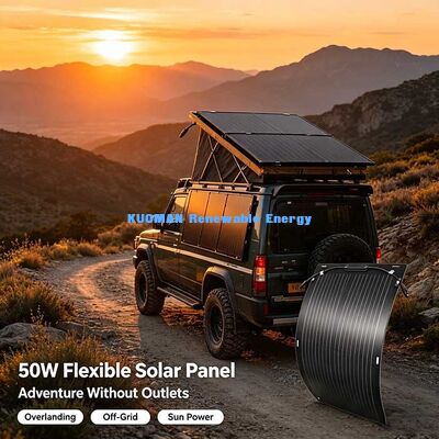 50W roll-up flexibel zonnepaneel, weerbestendige draagbare zonne-energie voor RV-reizen, varen en avonturen in de buitenlucht