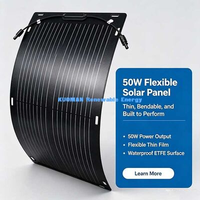 50W 360-graden buigbaar zonnepaneel, vouwbare koolstofvezel zonne-energie-kit voor camper, jacht, balkon en camping