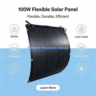 Buigbaar 100 W flexibel zonnepaneel MC4 connector, lichtgewicht off-grid zonne-energie voor RV Marine