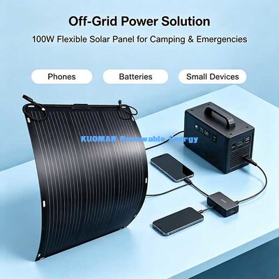 105W Flexibel Zonnepaneel, Waterdichte IP68 Junction Box Zonnepaneel voor 12V Batterij Opladen