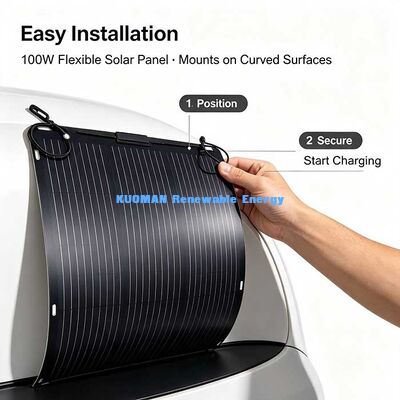 Carbon-Fiber 105W Flexibel Zonnepaneel Anti-Micro-Crack, Off-Grid Zonne-energie voor Camper & Boot