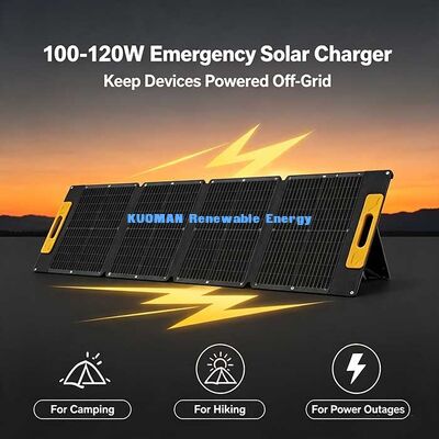 100-120 W hoog-efficiënt opvouwbaar zonnepaneel, spatsbestendige draagbare zonne-oplader voor off-grid-avonturen