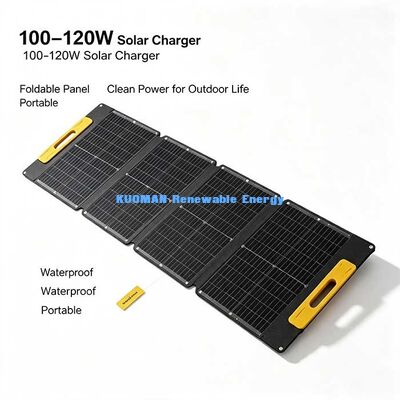 100W lichtgewicht draagbaar opvouwbaar zonnepaneel, off-grid zonne-oplader voor wandelen op het strand en picknicken