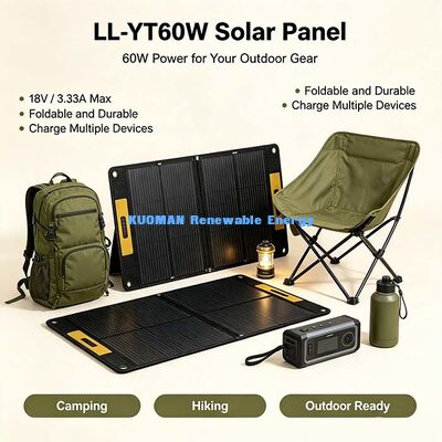 60W hoog-efficiënt opvouwbaar zonnepaneel, lichtgewicht zonne-oplader voor RV Van Life campings
