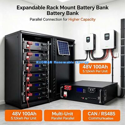 Direct Rackmontage LiFePO4 Batterij 48V 100Ah Voor Commerciële & Thuis Zonne-energie Kast Systeem