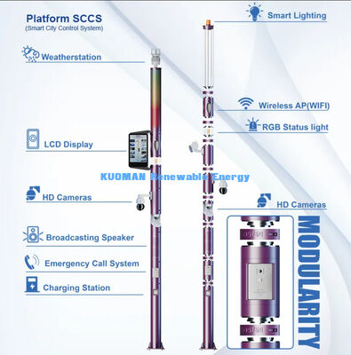Slimme systeembediening LED Secreen buitenverlichtingsmast Slimme afstandsbedieningsverlichtingsmast