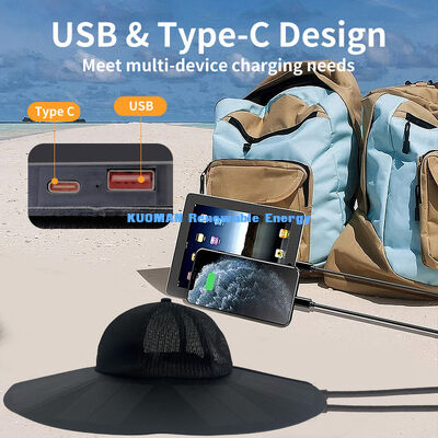 Zonnepaneel Power Hoed Nieuwe Opvouwbare Draagbare Oplaadbare Zonne-pet Camping Energie Oplader Hoed