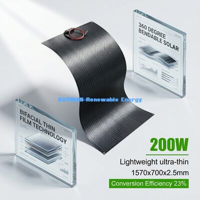 Duurzaam 200W flexibel zonnepaneel IP65 waterdicht 360 graden buigbaar voor buiten het net wonen