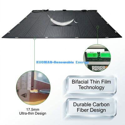 IP67 waterdicht 200W Power Output 360° Buigbaar Flexibel Bifaciaal Zonnepaneel voor RV Home en Travel