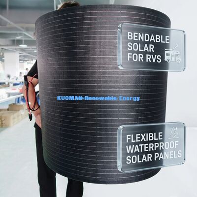 200W Monokristallijn Silicium Flexibel Zonnepaneel met IP67 Waterdicht Koolstofvezel Ontwerp