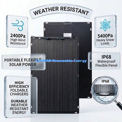 200W IP67 360 Graden Buigbaar Flexibel Zonnepaneel voor Camper en Thuis Reis Bifacial Zonnepaneel