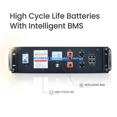 KM New Energy 51.2V 100Ah LiFePO4 thuisbatterij UL9540A UL1973 gecertificeerd voor zonne-energiesystemen
