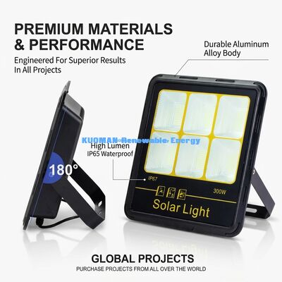 IP65 Waterdichte 200W-400W Zonne-schijnwerper met 15000LM Hoge Lumen LED Zonne-tuin schijnwerper