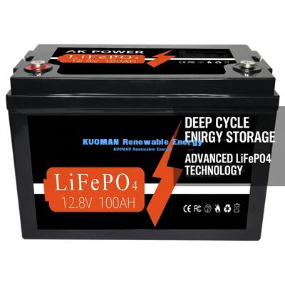 12V 100Ah 1280Wh Lithiumbatterij diepe cyclus met 8000 cyclusduur voor energieopslag en golfkarren
