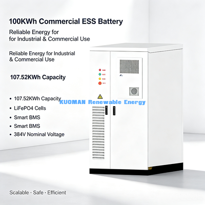 Robust 100KWh LiFePO4 ESS Energy Storage System Harsh Environment Adaptable For Industrial Warehouse Usage