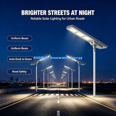 30W LiFePO4 batterij Zonne-Straatlicht All In One Design Waterdicht Buiten Zonne-LED Straatlamp