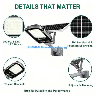 Long Lasting Solar Street Light 26000mAh Large Battery Cloudy Days Working Lamp