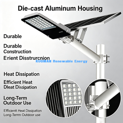 200W Gesplitste Zonne-straatlamp IP65 Waterdicht Schemering tot Dageraad Afstandsbediening Weglamp