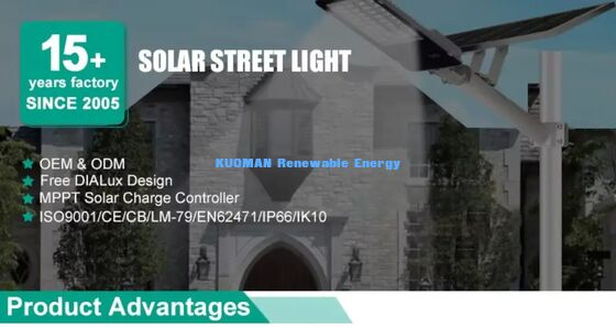 Heavy Duty IP65 Solar Street Light Thunder Proof Construction Site Lighting