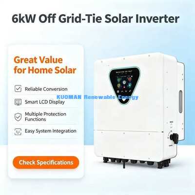 IP65 Buiten waterdicht 6KW zonne-hybride omvormer