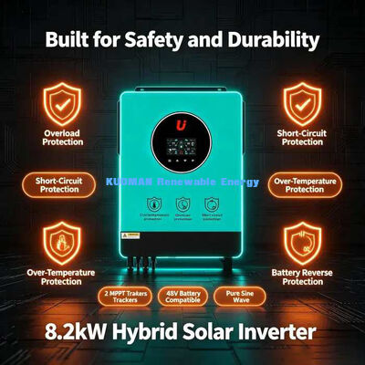 Hoge efficiëntie 98% gelijkstroom naar wisselstroom 8,2 kW hybride zonne-inverter