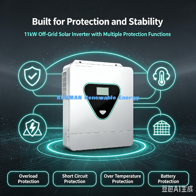 48V 11KW Off Grid Zonne-omvormer Ondersteuning LiFePO4 Batterij RS485 Communicatie Parallelle verbinding