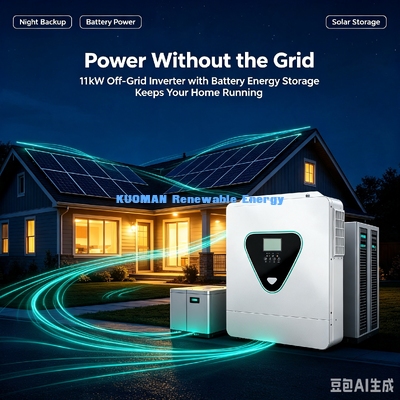 48V 11KW Off Grid Zonne-omvormer Ondersteuning LiFePO4 Batterij RS485 Communicatie Parallelle verbinding