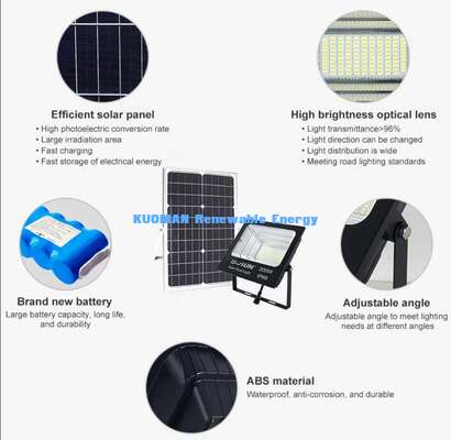Outdoor Solar LED Flood Light Die Cast Aluminum Housing Heat Dissipation Good