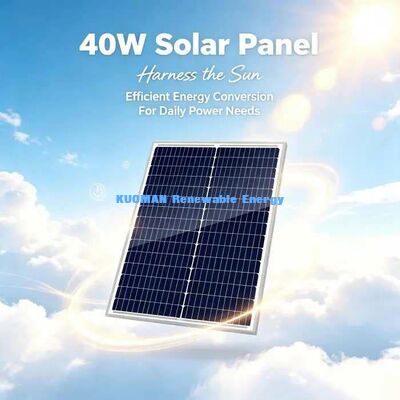 Waterdicht 40W Mono Zonnepaneel Heavy-Duty Aluminium Frame Achtertuin Zonneoplader
