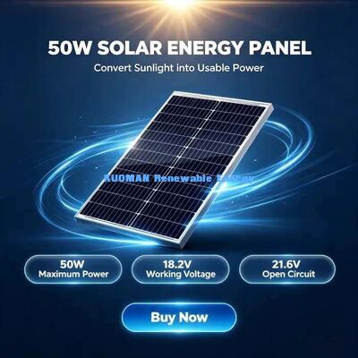 All-Season 50W Outdoor Solar Panel Slechte lichtprestaties voor bewolkte dagen