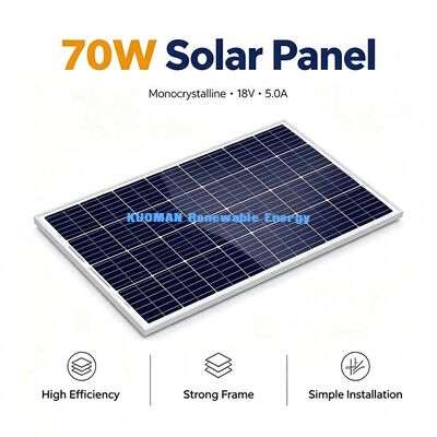 70W 182mm 30-cel monocristallijn zonnepaneel IP67 Junction Box MC4 Connector RV Boat Solar Charger