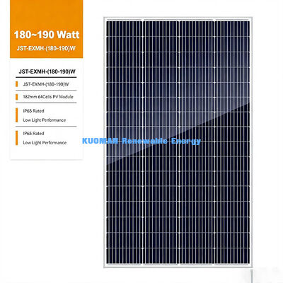 Waterdicht IP67 180‐190W monocristallijn zonnepaneel voor tuinverlichting en beveiligingscamera