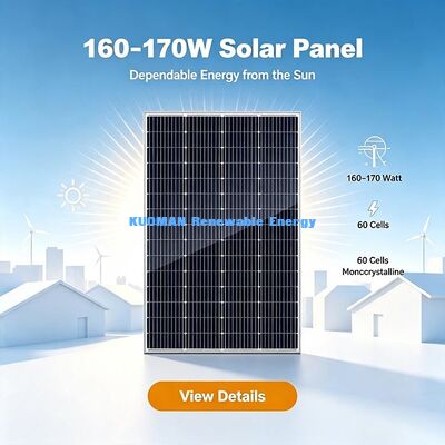 170W hoog efficiënt mono zonnepaneel IP67 aansluitingskist 12V batterij opladen voor kamperen