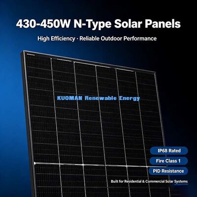 430-450 W hooglichtconverterend zonnepaneel, anti-PID fotovoltaïsche module voor langdurig industrieel gebruik in de buitenlucht