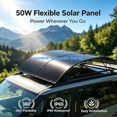 50W monocristallijn flexibel zonnepaneel, waterdicht off-grid zonne-energie voor camper van, marine & outdoor camping