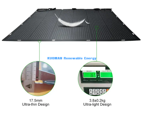 50W monocristallijn flexibel zonnepaneel, waterdicht off-grid zonne-energie voor camper van, marine & outdoor camping