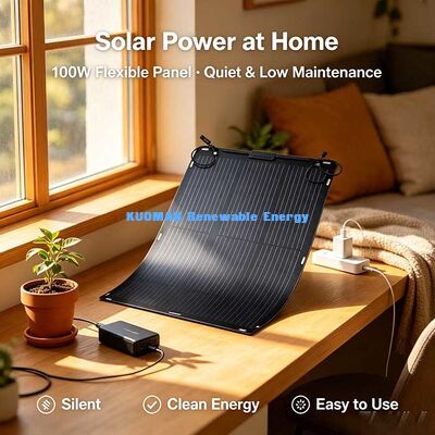 105W Ultra-dunne Flexibele Zonnepaneel 2KG, 360° Buigbaar Zonnemodule voor Camper Jacht Kamperen