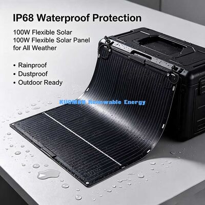 105W Zwart Flexibel PET Zonnepaneel, Hoogrendement Zonnemodule voor Balkon, Camper & Overlanding