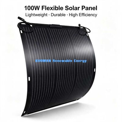 105W Zwart Flexibel PET Zonnepaneel, Hoogrendement Zonnemodule voor Balkon, Camper & Overlanding