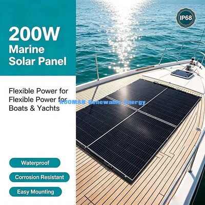 200W flexibel zonnepaneel met gebogen oppervlak, betrouwbare off-grid zonne-energie voor campers, boten, balkons en noodvoorziening