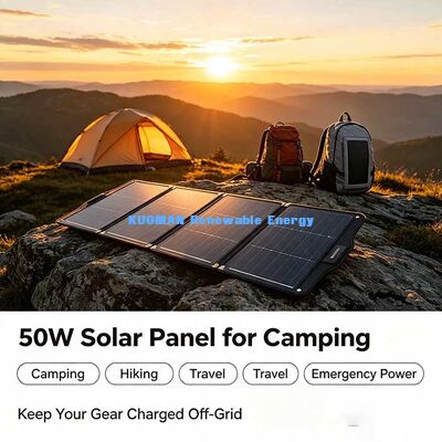 Off-Grid 50W vouwbaar zonnepaneel, lichtgewicht zonne-oplader voor noodstroom back-up